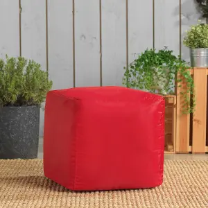 Veeva Outdoor Bean Cube Red Bean Bag Pouffe