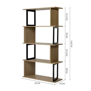 4-Tier Creative Wooden Bookshelf