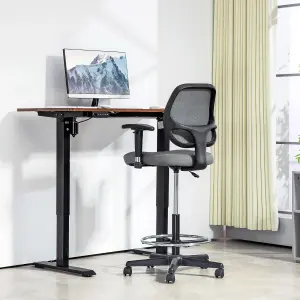 Vinsetto Draughtsman Chair Tall Office Chair with Adjustable Height Grey