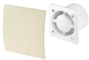 Awenta 100mm Pull Cord Extractor Fan Ecru ABS Front Panel ESCUDO Wall Ceiling Ventilation