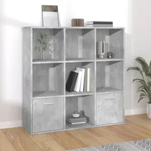 Arundhati Bookcase Concrete Grey / 98cm H x 98cm W x 30cm D