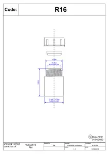 McAlpine R16 1.25" x 19/23mm Reducer in ABS White