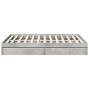 Berkfield Bed Frame with Drawers without Mattress Concrete Grey 120x190 cm Small Double