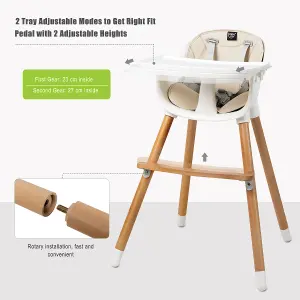 Costway 3 in 1 Baby Infant High Chair Feeding Dining Chair W/ Food Tray & Safety Belt