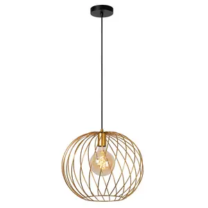 Lucide Danza Classic Pendant Light 40cm - 1xE27 - Matt Gold, Brass