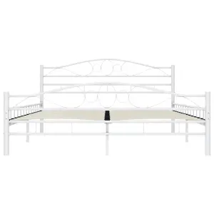 Berkfield Bed Frame White Metal 180x200 cm 6FT Super King