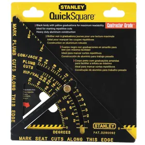 Stanley Tools 170mm Adjustable Quick Square for Precision Measuring and Cutting