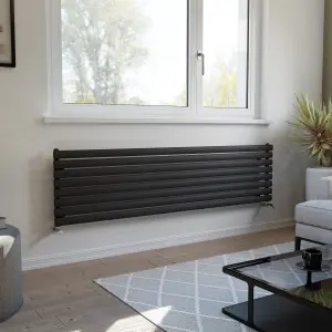 Ximax Champion FORH1164600A Anthracite Gas Horizontal Designer Radiator, (W)1800mm x (H)468mm