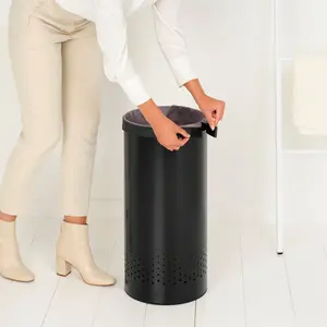 Brabantia Laundry Bin Black / 63.5cm H x 38cm W x 38cm D