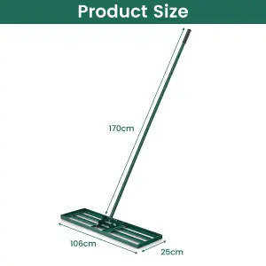 Costway 106 cm Lawn Leveling Rake Heavy Duty Level Lawn Tool w/ Ergonomic Handle for Soil