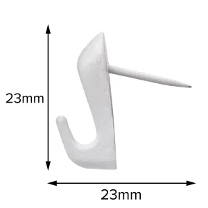 Corefix Barb Wall Hook. White Finish. 4pk