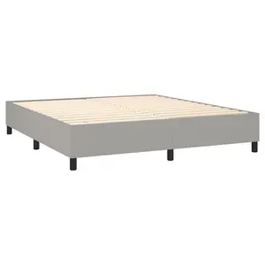 Berkfield Box Spring Bed Frame Light Grey 180x200cm 6FT Super King Fabric