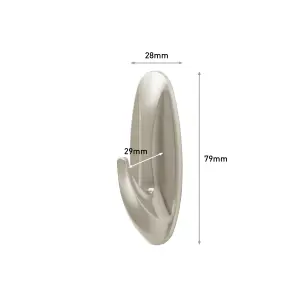 3M Command Designer Brushed Medium Coat & hat Hook (Holds)1.3kg