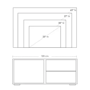 HOMCOM High Gloss TV Stand Storage Cabinet 2 Shelves for Living Room White