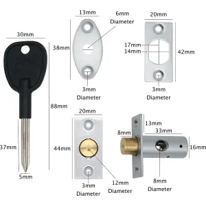 EAI - Rack Bolt - 37mm / 14mm Backset - Satin Chrome Plated