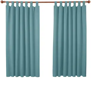 Deconovo Super Soft Window Treatments Energy Saving Blackout Thermal Tab Top Curtains for Boys Room Sky Blue 42 x 63 Inch One Pair