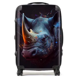 Rhino Face Splashart Suitcase - Medium