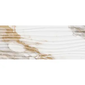 Crash Beige Rectified Glossy Decor Marble Effect 100mm x 100mm Ceramic Wall Tile SAMPLE