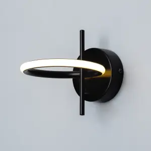 Inlight Belle Matt Black Wired LED Wall light