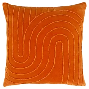 furn. Magnata Square Pleated Velvet Feather Filled Cushion