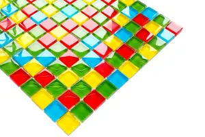 Glass mosaic on mesh for bathroom or kitchen 300mm x 300mm - Legoland