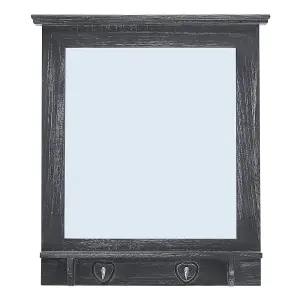 Wall Mounted Grey Wooden Framed Decorative Framed Mirror W 620mm x H 700mm