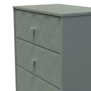 San Jose Ready assembled Green 4 Drawer Chest (H)1063mm (W)746mm (D)395mm