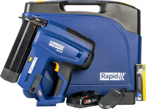 Rapid Power Tools BNX50 18V P4A Battery-Powered Brad Nailer Kit Cordless Nail Gun with 2.5Ah Battery, Charger & Case