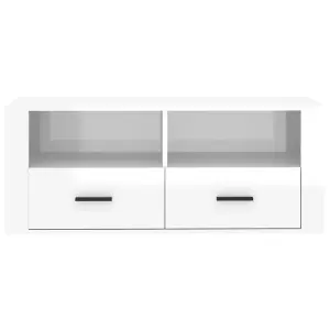 Berkfield TV Cabinet High Gloss White 100x35x40 cm Engineered Wood