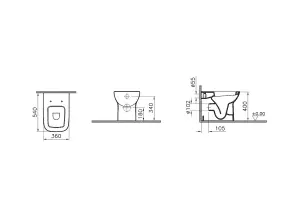 VitrA S20 Back-to-Wall Toilet Pan