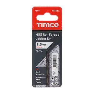 Timco - Roll Forged Jobber Drills - HSS (Size 1.5mm - 10 Pieces)