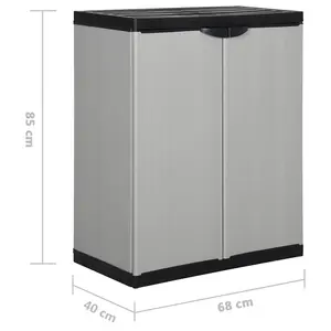 Berkfield Garden Storage Cabinet with 1 Shelf Grey and Black 68x40x85 cm