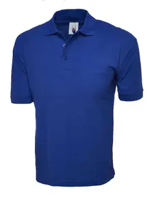 Uneek - Unisex Cotton Rich Poloshirt - 100% Cotton - Royal - Size XS