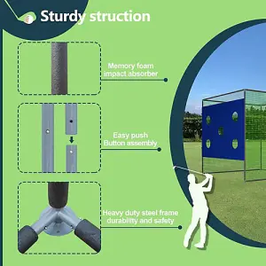 Birchtree 3X3M Backyard Golf Practice Swing Hitting Training Cage with Nets and 5 Hole Target Sheet