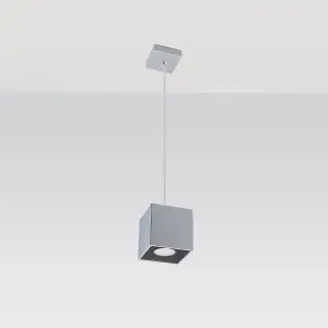 Quad Aluminium Grey 1 Light Classic Pendant Ceiling Light