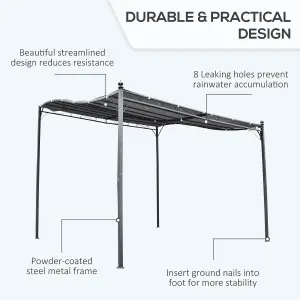 Outsunny 3m x 3m Gazebo Garden Pergola Canopy Sun Shade Shelter Soft Top