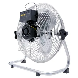 TOUGH MASTER Industrial Fan 12" Inch, Portable Floor Fan, High Velocity Drum Fan with 3 Speeds, Steel Body, Adjustable Head