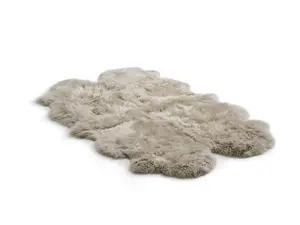 Uk Homeliving Stone 4 Piece Longwool Genuine Sheepskin Rug