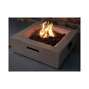 Field & Flame Mazus Fire Pit in Travertine