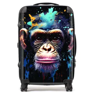 Monkey Face Splashart with Blue Suitcase - Medium