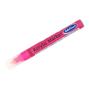 Acrylic Paint Marker Pen Permanent for Stone Leather Fabric Plastic (Metallic Pink)