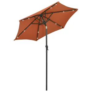 Berkfield Parasol with LED Lights Terracotta 200x211 cm Aluminium