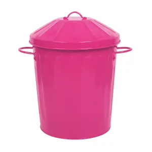 Simpa 15L Vintage Metal Bin - Pink