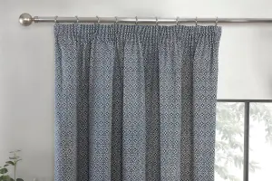 Aztec Pencil Pleat Curtains Curtain Pair