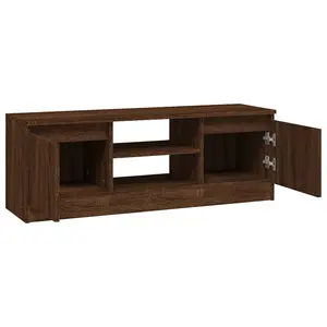 Berkfield TV Cabinet with Door Brown Oak 102x30x36 cm