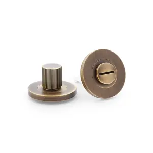 Alexander & Wilks Reeded Thumbturn and Release - Antique Brass