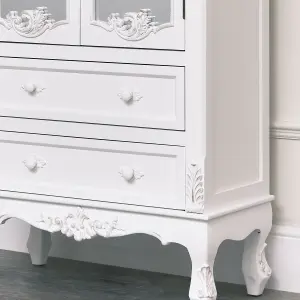 Melody Maison Antique White Mirrored Closet - Pays Blanc Range