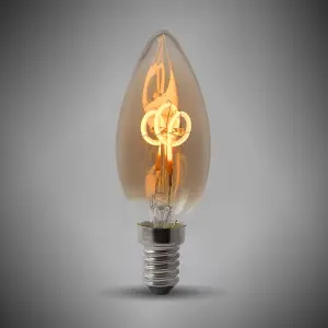 2w E14 SES Vintage Edison Candle LED Light Bulb 1800K T-Spiral Filament High CRI Dimmable - SE Home