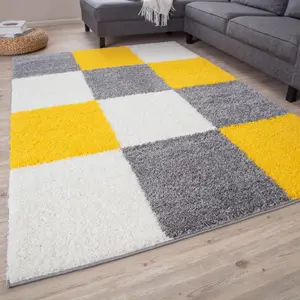 Myshaggy Collection Rugs Geometric Design  381 Yellow