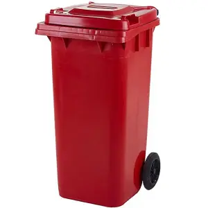 TUFF 120 Litre Wheeled Bin - Red